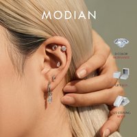 MODIAN 1PC D Color Moissanite Cartilage Ear 925 Sterling Sliver Shark Moon Heart Screw Stud Earrings For Women Fine Jewelry
