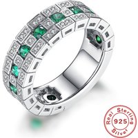 925 Sterling Silver Ring Set with Zircon Crystal Rings for Women's Glamour Jewelry Engagement Wedding Gifts