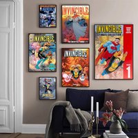 I-Invincible Cartoon DIY Sticky Poster Vintage Room Bar Cafe Decor Home Decor