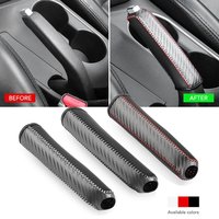 Carbon Fiber Leather Car Handbrake Cover - Anti-Slip Hand Brake Protector Sleeve Universal Auto Interior Accessory