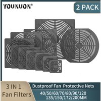 2PCS 3 IN 1 DustProof Fan Filter 40/50/60/70/80/90/120/140/135/150/172/200MM Plastic Mesh Protective Net for Computer Case Fan