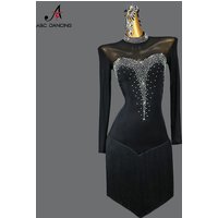 2026 Latin Dance Competition Sport Long Sleeves Costumes Womens Sexy Fringed Dresses Ballroom Party Girls Suit Cabaret Dancewear