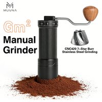 Muvna GM2 Manual Coffee Grinder Portable Adjustable CNC 7-Star Burr,Camping Coffee Mill,Barista Accessories&Espresso Companion