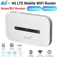 Portable 3000mAh 4G LTE Hotspot Router Universal Sim Card Mini Pocket WiFi Router 150Mbps Wireless Internet Router Travel Online