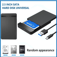 USB-C 2.5'' HDD/SSD Enclosure SATA to USB 3.1/3.0 Adapter 6Gbps External Hard Drive Case for Disk Type USB-C External Hard Drive