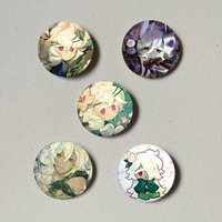 White lily C-Cookie Run Kingdom Laser Button Pins Backpack Clothing Decor Brooch Fiction Badge Jewelry Gifts