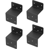 2/4PCS Z Shaped Brackets, Iron Double Angle Corner Support, Wood Connection Fittings for Shelf, Furniture and Pergola