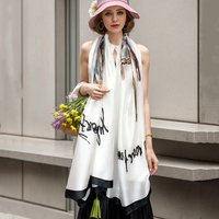 Fashion 2024 New Beach Stoles Women Scarf Silk See-through Printing Female Thin Foulard Hijab Wraps Pashmina Shawl Scarves L37