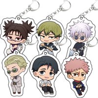 Anime Jujutsu Kaisen Keychain Itadori Yuji Gojo Satoru Cartoon Acrylic Bag Tag Keyring Pendant Cos Accessory