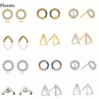 925 Sterling Silver Ear Needle Sun-Shaped V shape Small Earrings Ladies Minimalist Earrings Banquet Party Jewelry Birthday Gifts