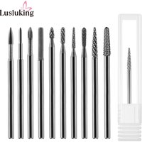 10 Style Tungsten Carbide Nail Drill Bits Nails Electric Files Tools Fine Grinding Bar Milling Cutter for Manicure Pro Efile