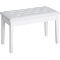 Auxiliary Leather Piano Stool with Storage, Makeup Bench, Dressing Table Seat, 76x36x50cm, White