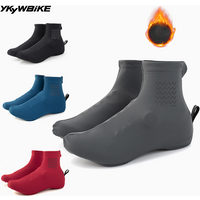 YKYWBIKE MTB Radfahren Überschuhe Anti-Splash Thermal Fleece 10 ° C-20 ° C Winddichte Rennrad-Überschuhe, warme Fahrradschuhüberzüge