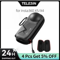 TELESIN Half-Open Protective Bag for Insta360 X5/X4 Portable Shockproof Hard Shell Case Lens Protection Insta360 Accessories