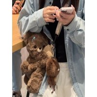 New Cute Shoulder Bag Plush Cartoon Backpack Doll Gift Bear Bag Women Girls