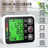 Medical Wrist Blood Pressure Monitor LCD Digital Tonometer Tensiometer Automatic Sphygmomanometer Heart Rate Meter Health Care