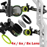 4x/6x/8x Compound Bow Sight Archery 5 Pin Sight CNC Aluminum Alloy Adjustable RH/LH for Outdoor Hunting Shooting Target Practice