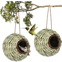 For Birdhouse Creative Unique Design Comfy Woven Natural Grass Bird Cage Outdoor Garden Window Hideaway Decoration