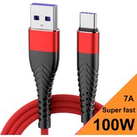 7A 100W 0.25M 1M 2M 3M USB Data Charger Cable Type C For Huawei P30 Pro Honor 9 10 20 50 Xiaomi mi Redmi OPPO Long Phone Wire