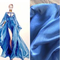 Pleated Glitter Fabric Organza By Meters for Hanfu Clothing Bows Sewing High Density Silver Thread Soft Tulle Textile Thin Drape