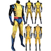 Giant Wolf Cosplay Logan Jumpsuit Movie Dead Male Pool Disguise Bodysuits Super Villain X Outfits Gloves Set Halloween Suits