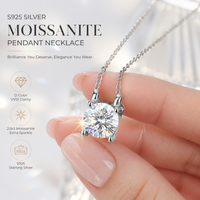 Silver 925 4 prong Moissanite Pendant Necklace For Women Trendy Design D Color VVS Pass Diamond Test Jewelry with box GRA