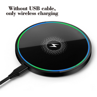 Fast Wireless Charger Compact Portable 15W Qi-Certified Wireless Charger Pad, Fast Charging Dock for iPhone & AirPods