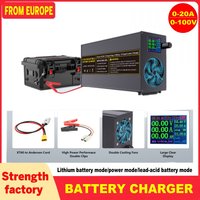 0-100V25A Lifepo4 Charger 24V48V64V72V Fast Charger Lithium Battery Charger 14.6V 100A 60A Battery Adapter Adjustable voltage