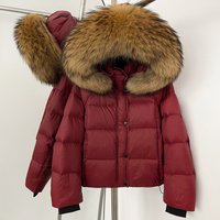 White Duck Down Coat 2025 New Autumn Winter Top Clothing Women TnickWarm Fluffy Puffer Jacket Female Hooded Real Fox Fur Caot