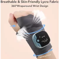 EMS Wrist Massager with Heat - Electric Therapy Glove for Carpal Tunnel Pain Relief, Rechargeable Wireless Hand Support Typing