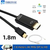 1.8m Mini DP to HDMI-compatible Adapter Cable 4K MiniDisplayPort DP Thunderbolt to HDTV Female Converter Cable