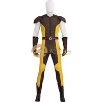 Logan Cosplay Howlett Costume Men Yellow Brown Jumpsuit Outfit Halloween Role Play