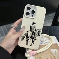 Western Cowboy INS Hand Wrist Strap Art Case For iPhone 13 11 12 Pro Max Cases iPhone 15 17 14 16 XR 7 8 Plus With Lanyard Funda