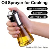 Stainless Steel Oil Spray Bottle with Glass – 200ml Cone Design for Even Spray, Rust-Proof & Easy Clean, Free Funnel Included,
