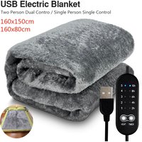 USB Electric Blanket 5v Single Double Thick Long Velvet Five-speed Temperature Adjustment Five-speed Timing Overheat Protection