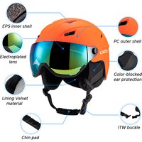 Integrated Ski Helmet Men and Women Snowboard Helmet with Removable Goggles lightweight ski helmet