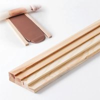 2 pcs Wood Rolling Pin Guides for Ceramics and Pottery Clay Crafting Polymer Clay Thickness Strips with 5 Sizes