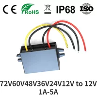 12V 60V 48V 36V 24V to 12V 1A-5A Step-down 60V-12V Buck Truck Boat Car Power Supply Voltage Regulator Transformer DC Converter