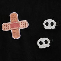 Punk Hip Hop Skull Hair Pins Gothic Embroidered Bandage Hair Clips Y2K Unique Hair Accessories for Girls