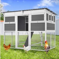 83'' Extra Large Chicken Coop with Run, Wood Chicken House with 6 Nesting Boxes & Roost Bar for 6-10 Chickens,, Customized