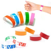 100pcs Party Paper Bracelet Synthetic Paper Plastic Wristbands Sticky Wristband Print Pattern Paper Card Party Wristbands