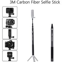 3M Carbon Fiber Telescopic Selfie Stick for GoPro DJI Action Insta360 DSLR Camera Smartphone Lightweight Extendable Accessory