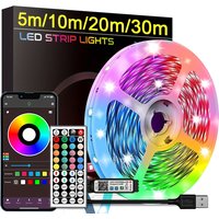 LED-Lichtleiste, Farbwechsel, RGB-LED-Streifen mit Fernbedienung und APP-Steuerung, Bandleuchten für Zimmer, Schlafzimmer, Dekoration, TV-Hintergrundbeleuchtung