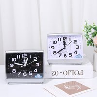 No Tick Number Square Alarm Clock Simple Quiet Quartz Clock Office Bedrooms Bedside Table Home Decor High Quality