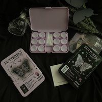 Creative Butterfly Text Simple Portable Contact Lens Box Companion Care Box Contact Lens Box with Mirror and Tweezers Cute Sweet