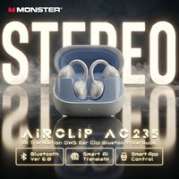 Słuchawki Monster AC235 Ai Translator Earclip, douszne, Hi-Fi Stereo, Bluetooth 6.0, słuchawki z funkcją ENC do czystych rozmów, bezprzewodowe słuchawki TWS