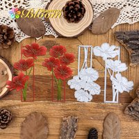 Original Beautiful Flowers Poppies Square Frames Metal Cutting Dies Scrapbooking Decorative Embossing