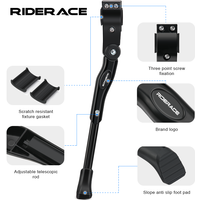 RIDERACE Bicycle Kickstand Adjustable Aluminum Alloy MTB Mountain Bike Stay Side Rear Parking Rack Road Cycling Kick Stand