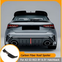Car Roof Spoiler for Audi A3 S3 RS3 8Y 8.5Y Hatchback 2021-2026 Carbon Fiber Rear Wing Roof Spoiler Window Trim