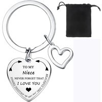 To My Niece Keychain Gifts from Aunt Auntie Niece Keyring Birthday Christmas Keyring from Uncle Inspirational Keychain Gifts